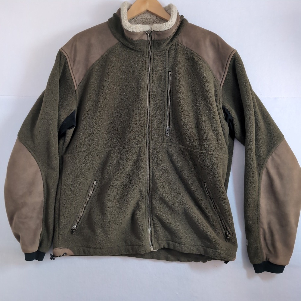Kuhl Mens Alpenwurx Fleece Full Zip Jacket Olive Green Brown Large 105845